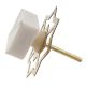 White Stone Square Gold Cross Dresser Knob